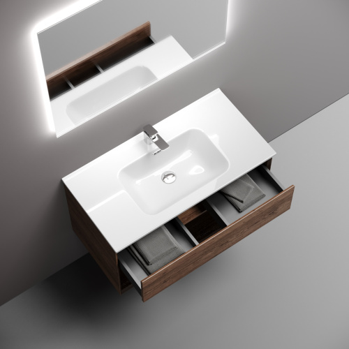 Тумба под раковину Sancos Marmi 1.0 MR1.090ECH 90х40 подвесная цвет коричневый - фото 5